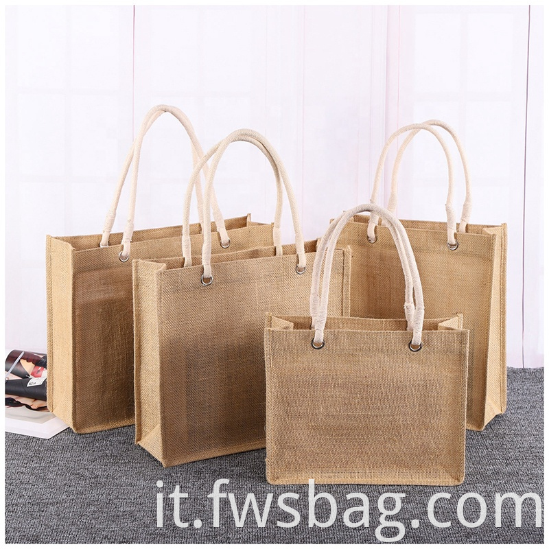 Eco Custom Print Logo Tote Bags Groceries Delivery Burlap Flax Natural Jute Shopping Bag Printed1